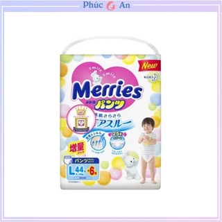 Bỉm - Tã quần Merries size L cộng miếng (44 + 6 miếng) (cho bé 9~14kg)