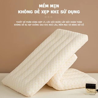 Gối Ngủ cotton Siêu Mỏng Thấp Mềm Mại Bảo Vệ Cột Sống Cho Người Lớn Và Trẻ Em