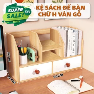 Kệ sách để bàn chữ 2 ngăn kéo