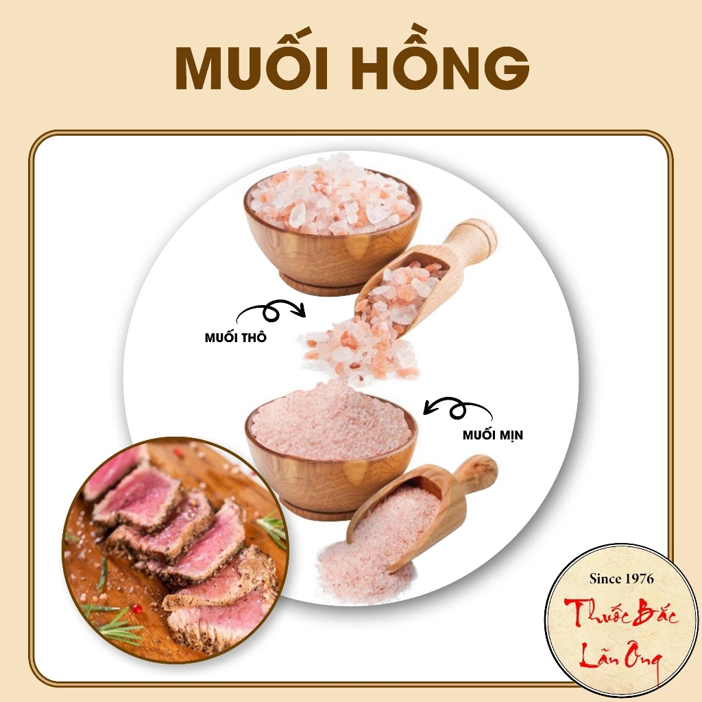 Muối hồng Hymalaya nguyên chất 1kg (Dùng làm gia vị nấu ăn, nguyên hạt và xay nhuyễn)