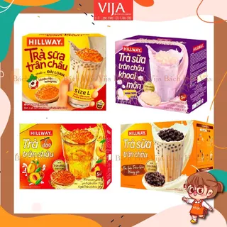 Trà Sữa Hillway Truyền Thống/ Khoai Môn/ Hoàng Kim/ Trà Đào Sẵn Trân Châu 260g