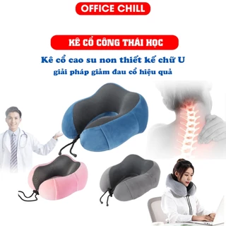 Kê Cổ Công Thái Học Chất Liệu Cao Su Non Cao Cấp, Gối Tựa Cổ Chữ U Văn Phòng Làm Việc Du Lịch Bảo Hành 90 Ngày