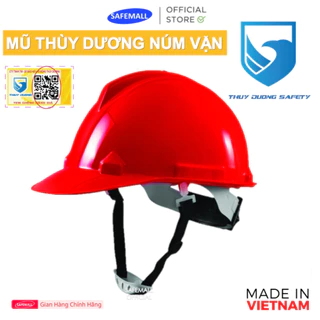 Nón bảo hộ Thùy Dương có núm vặn an toàn, tiêu chuẩn TCVN 6407 Mũ bảo hộ công trường, xây dựng - SAFEMALL Chính Hãng