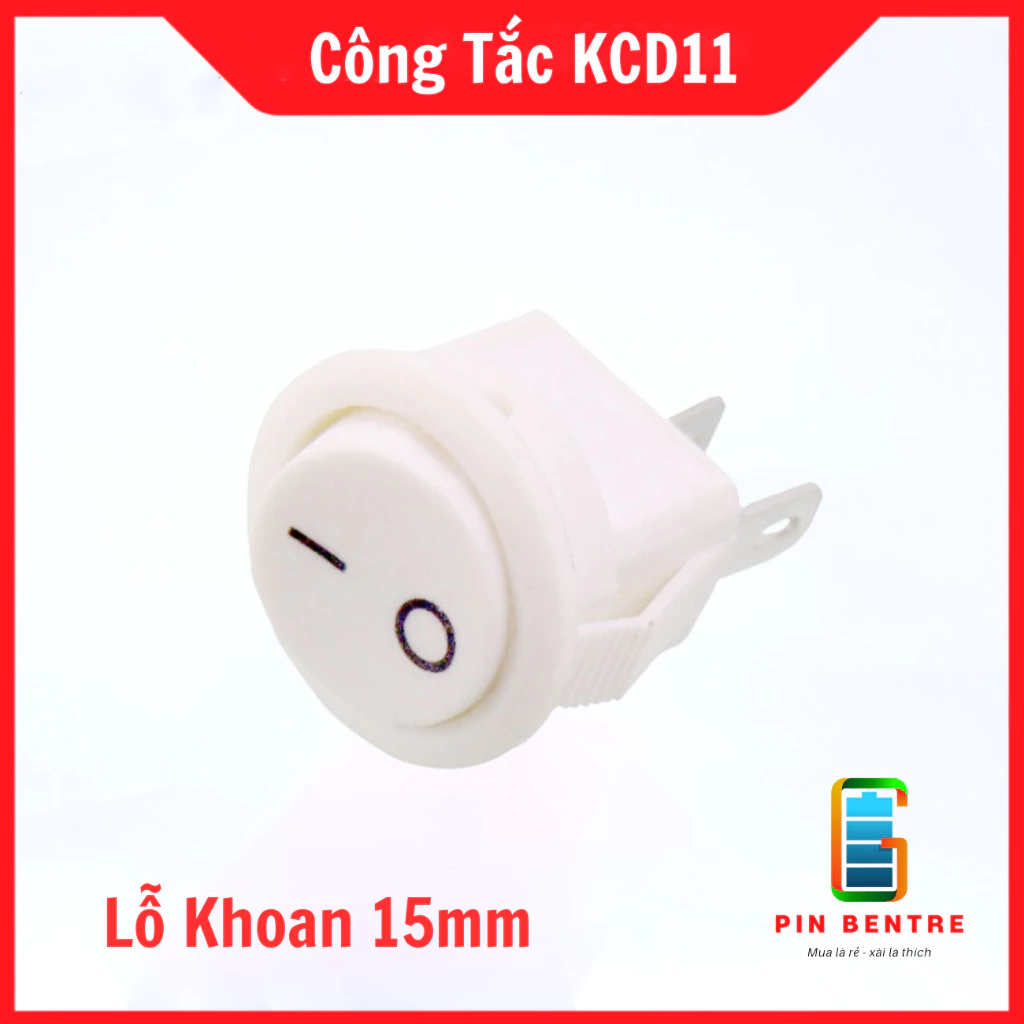 Công tắc bập bênh 2 chân KCD11 - 3Ampe lổ khoan 15mm [PBT247]