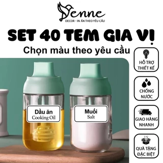 Tem Nhãn Dán Hũ Đựng Gia Vị, Dán nhãn gia vị trong suốt, Team dán gia vị, Giấy dán gia vị chống nước