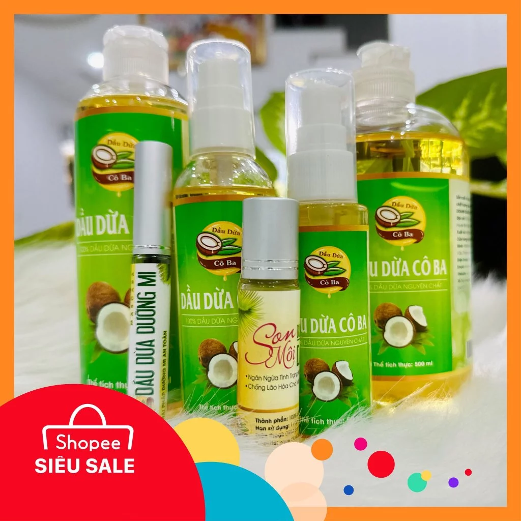 Dầu dừa nguyên chất 100% (50ml - 500ml) - Hỗ trợ dưỡng da, dưỡng tóc, dưỡng môi, mi ngừa rạn da