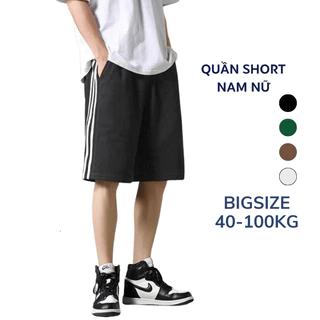 Quần Short 3 sọc 40-105Kg Nam Nữ Bigsize thời trang thể thao