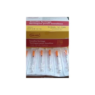 Bơm tiêm Insulin 0,3ml-100UI ( 10 bơm tiêm)