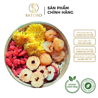 Trà hoa cúc mix long nhãn, táo đỏ, kỷ tử giúp đẹp da, an thần SATOSO gói 10g