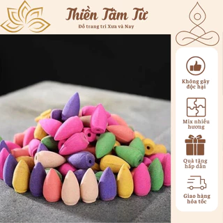 Nụ trầm hương hộp 100 viên tỏa khói ngược, Nụ trầm hương khói ngược thiên nhiên mix nhiều mùi không gây độc hại