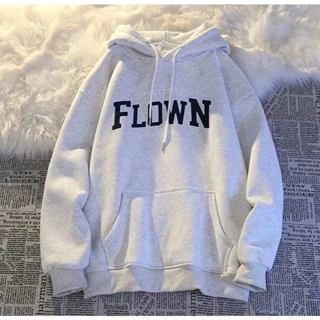 Áo hoodie nữ nam unisex chất liệu nỉ bông dày dặn KONOVA có mũ in chữ FLOWN