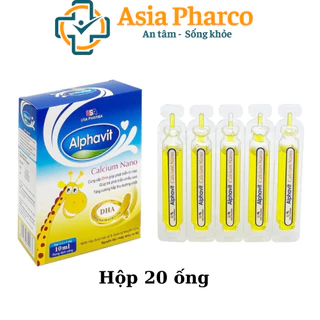 SIRO ALPHAVIT CALCIUM NANO bổ sung canxi giúp bé phát triển chiều cao, tăng cường đề kháng cho bé - Hộp 20 Ống ALPHAVIT