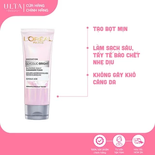 Sữa Rửa Mặt Sáng Da L’oréal Glycolic-Bright Glowing Daily Cleanser Foam (100ml)