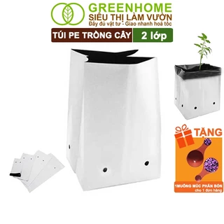 Túi Trồng Cây Greenhome, PE 2 Lớp, Chống UV, Tiện Lợi, Kinh Tế, Độ Bền 1,5 Năm, Trồng Rau, Hoa