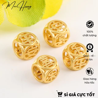 Charm hình vuông cỡ nhỏ, lỗ xỏ to làm vòng tay handmade - KL256