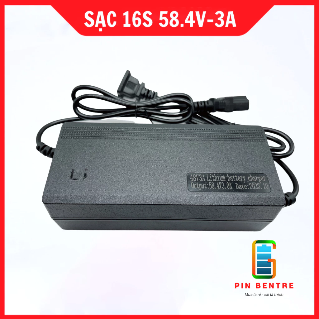 Sạc 16S - 3A dành cho Pin Sắt công suất cao 48V/58,4V Có quạt [PBT247]