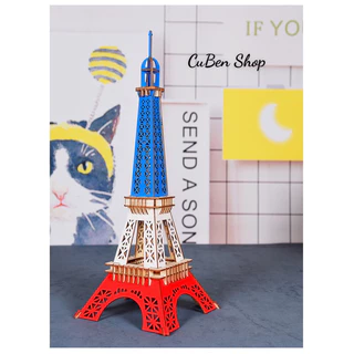 Đồ chơi lắp ráp 3D gỗ - Mô hình Tháp Eiffel Paris cắt laser size L