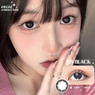 1 Cặp Lens kính áp tròng Đen Jen Black giãn tròng 14.5mm có độ cận 0 - 7 độ ( tặng khay gương có dụng cụ đeo )