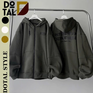 Áo Khoác Nỉ Hoodie Zip INTERBREAK  Form Rộng Unisex Nam Nữ - Áo Hoodie dây kéo chất nỉ bông dày dặn nón 2 lớp DOTAL