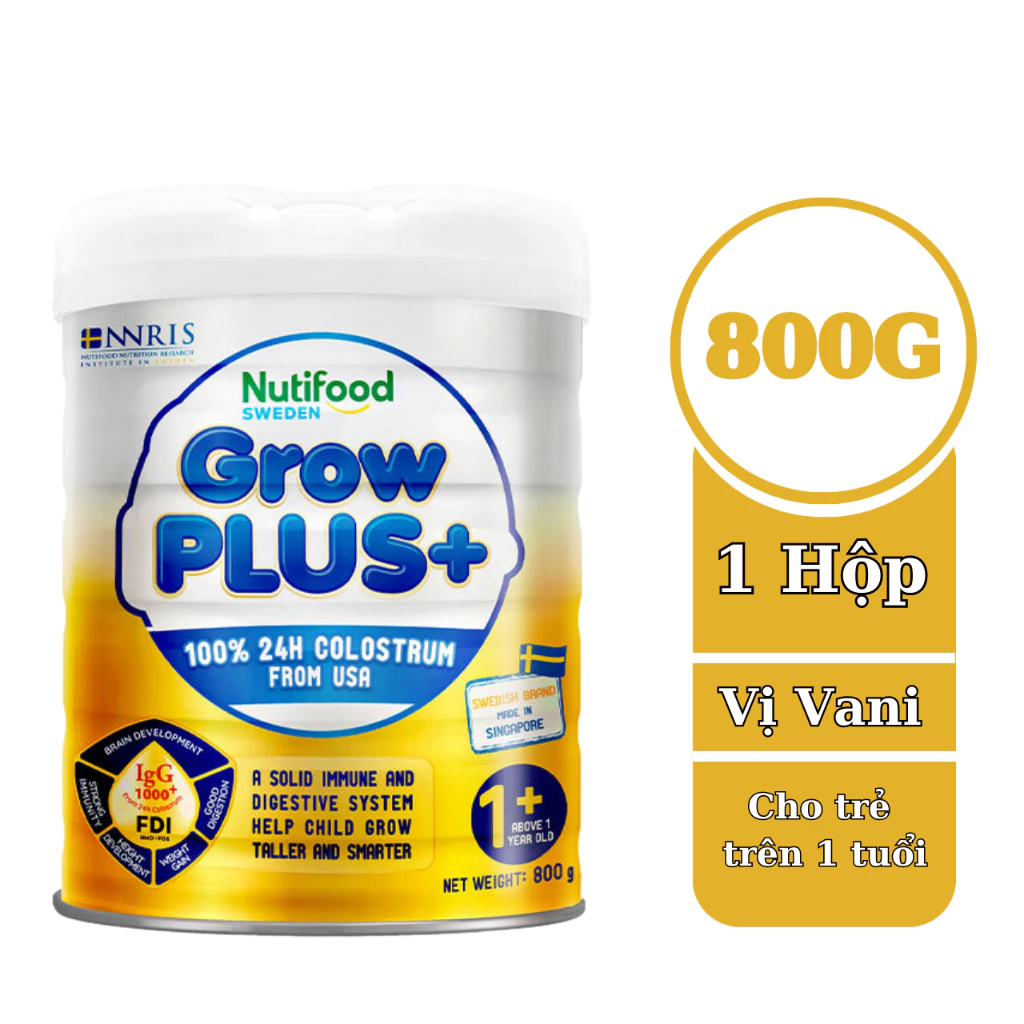 Sữa bột Nutifood Growplus Grow plus sữa non - vàng 0+, 1+ 800g