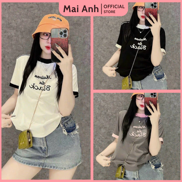 Áo thun nữ form babytee in chữ nổi Mai Anh Clothing