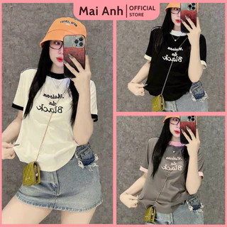 Áo thun nữ form babytee in chữ nổi Mai Anh Clothing