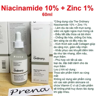 Tinh chất serum The Ordinary Niacinamide 10% + Zinc 1% 60ml