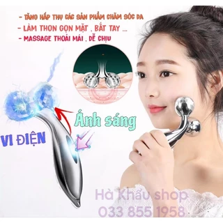 Cây lăn mặt massage 3D Vi Điện Thon gọn mặt , tăng hấp thụ các sản phẩm chăm sóc da