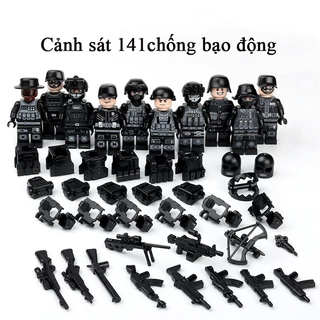 Mô hình đồ chơi lắp ráp mini figure nhân vật cảnh sát, đặc công rừng và lính đánh thuê KAVY gồm 5 chiếc