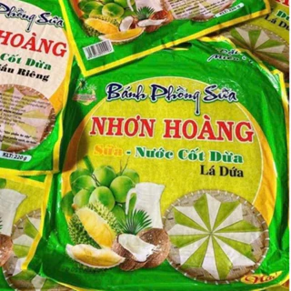 [hàng bán chạy] COMBO 4 GÓI BÁNH PHỒNG SỮA NHƠN HOÀNG - sữa, nước cốt dừa lá dứa ( gói 220gr )