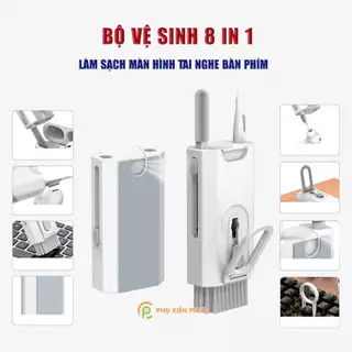 Bình xịt vệ sinh làm sạch màn hình điện thoại - Bộ dụng cụ vệ sinh Laptop Bàn phím Tai nghe đa năng 8in1