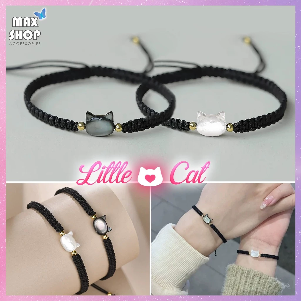 Vòng đôi bạn thân, Vòng tay tình bạn, Vòng tay đôi "Littel CAT" kiểu dáng mặt mèo xinh xắn
