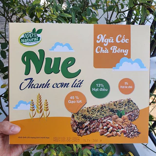 THANH CƠM GẠO LỨT MIX NGŨ CỐC CHÀ BÔNG , RONG BIỂN NUE (hộp 12 thanh 185gr)