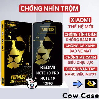 Kính cường lực Redmi Note 10, 10s, 10 Pro 4G|5G chống nhìn trộm full màn | Miếng dán bảo vệ màn hình cho Xiaomi Cowcase