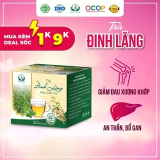 Trà Đinh Lăng hộp 30 Túi Lọc x 3Gram giúp giảm mệt mỏi, lo âu, stress, bớt đau nhức xương khớp của Siêu Thị Thiên Nhiên