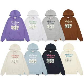 🪵🪵🍁 Áo nỉ Hoodie unisex, nỉ bông cotton Maltese Archive ( Ảnh Shop chụp)