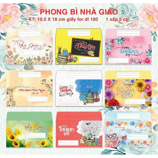 Set 5 Cái - Phong Bì, Bao Thư Chủ Đề Nhà Giáo 20/11