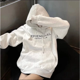 Áo Hoodie , Áo Khoác Hoodie Form Rộng Nam Nữ Unisex In Chữ EPHEMERAL Chất Nỉ Bông Dày Dặn