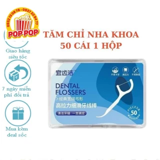 Tăm Chỉ Nha Khoa Dental Flossers Làm Sạch Răng Và Mảng Bám - Hộp 50 Cây Siêu Tốt