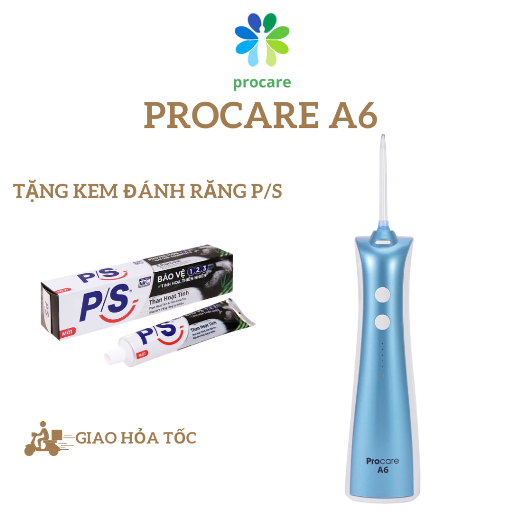 Máy Tăm Nước Cầm Tay Procare A6 - Chống Thấm Nước - Hàng Chính Hãng - Bảo Hành 12 Tháng