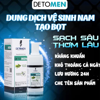 Dung Dịch Detomen  Vệ Sinh Nam Tạo Bọt, An Toàn, Sạch Sẽ, Thoáng Mát, Hỗ Trợ Giảm Hạt Ngọc Nam Giới, 100ml