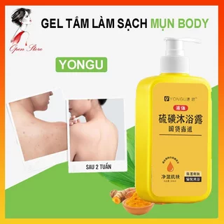 Gel đào thải mụn nghệ đỏ Yongu, sữa tắm Yongu giảm mụn lưng, viêm nang lông dày sừng, giảm thâm 300ml - Open Store