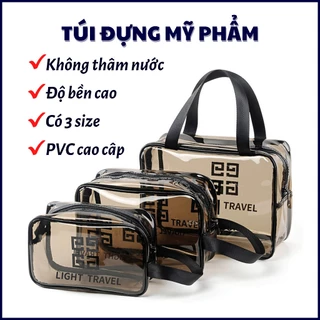 Túi Đựng Mỹ Phẩm/Đồ Cá Nhân TRAVEL Trong Suốt Chống Thấm Nước Tiện Dụng,Túi Mỹ Phẩm Nhựa PVC Trong Suốt