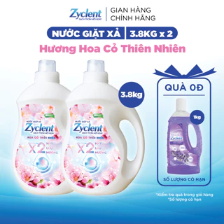 COMBO 2 Nước Giặt Xả Zyclent Superior Hương Hoa Cỏ Thiên Nhiên (3.8kg x 2)