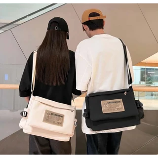 Túi đeo chéo đeo vai nam nữ vải canvas phong cách unisex đi học thêm đi chơi đựng sách vở điện thoại táp da