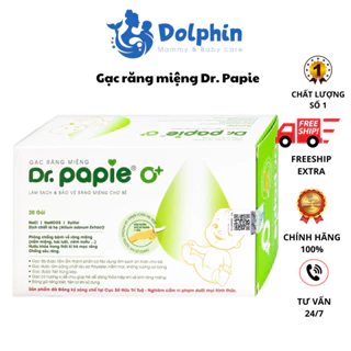 42 miếng gạc răng miệng Dr Papie sạch miệng và bảo vệ răng miêng cho bé, sử dụng cho bé từ 0 ngày tuổi, an toàn cho bé