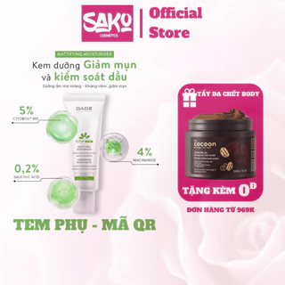 Kem Dưỡng BABÉ - BABE Laboratorios Mattifying Moisturiser kiềm dầu, giảm mụn 50ml