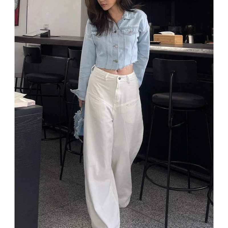 Quần jeans trắng mỏng ống rộng BIG WHITE JEANS