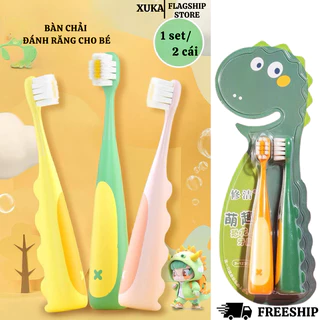 Bàn Chải Đánh Răng XUKA Set 2 Cái Dành Cho Bé Lông Mềm Mịn Bảo Vệ Răng Lợi