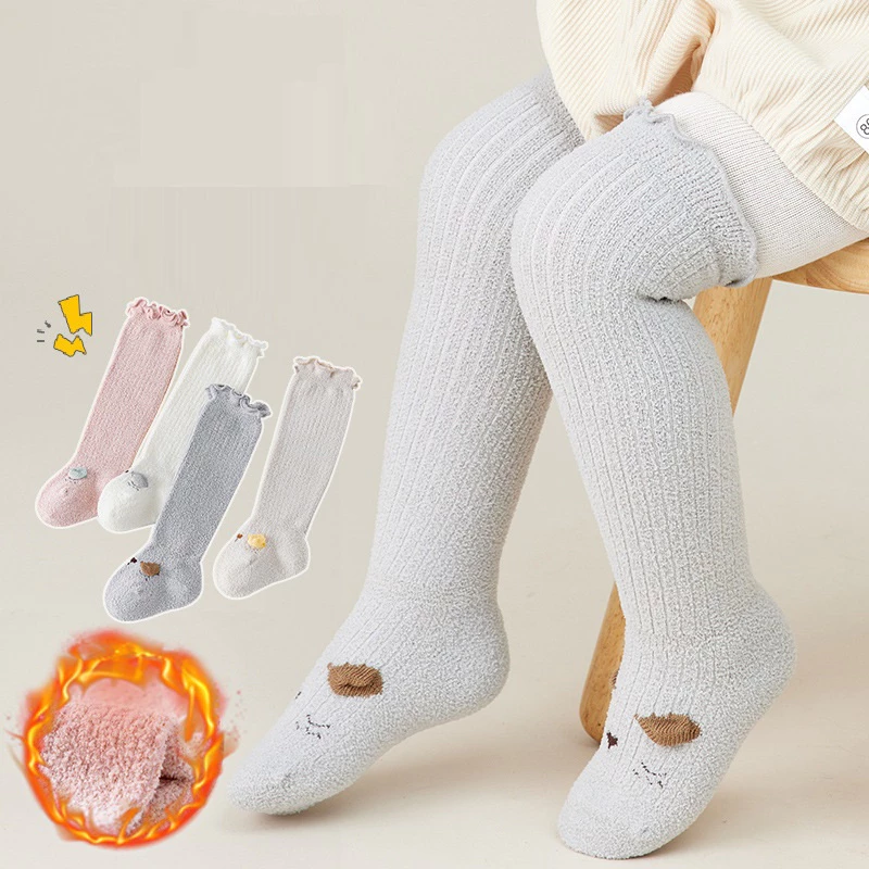 Tất dài qua đùi gối cho bé trai và bé gái, tất xù trẻ em nhiều màu sắc và họa tiết dễ thương size từ 0 đến 3 tuổi